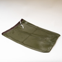 Mesh sorting bag with brown topper, green, 18x30"